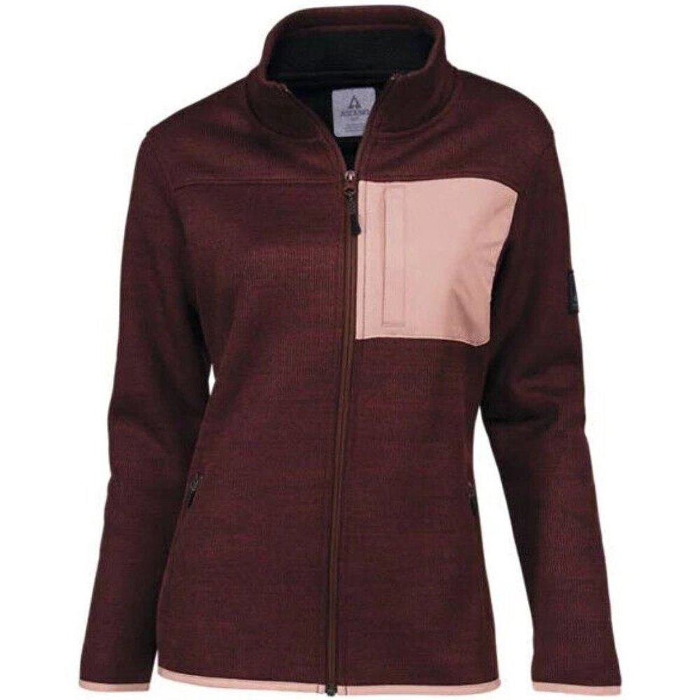 NWT Ascend Exploration Full Zip Jacket Pink/Maroon, Size L